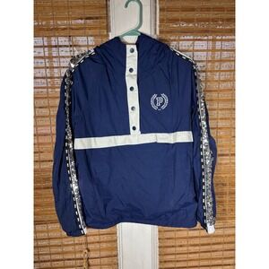 Victoria's Secret PINK Navy Sequin Sleeve Anorak Windbreaker Jacket Womens XS